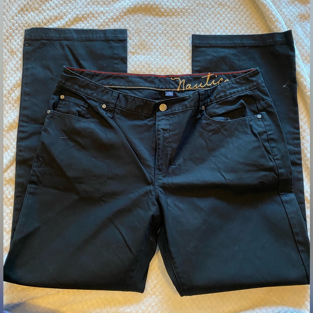 Nautica Black Wide Leg Denim Sz 16